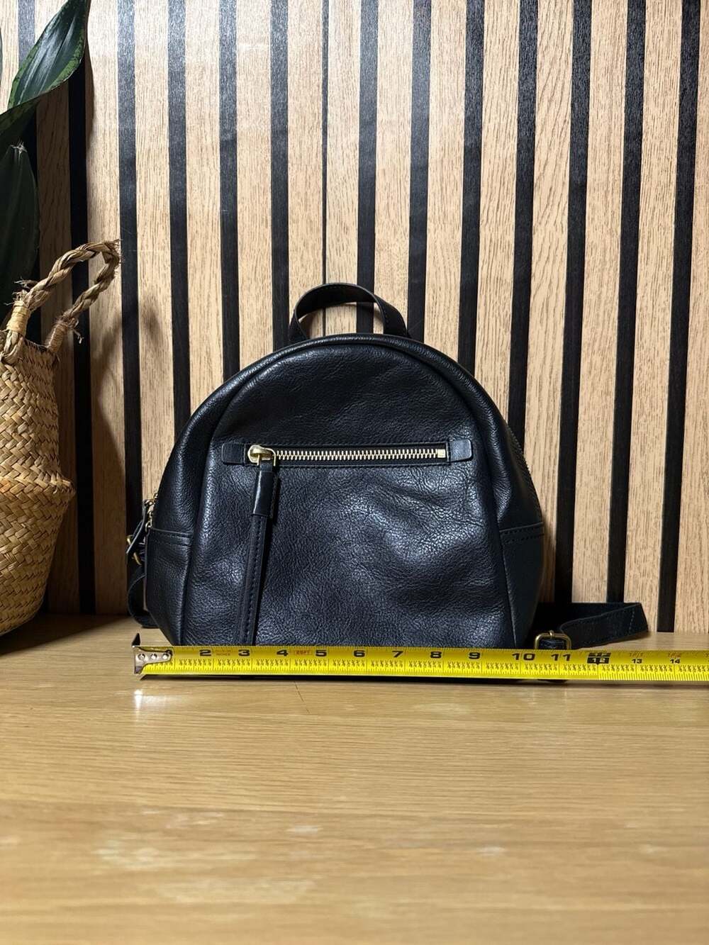 Fossil Megan Mini Black Pebbled Leather Backpack - Picture 5 of 7